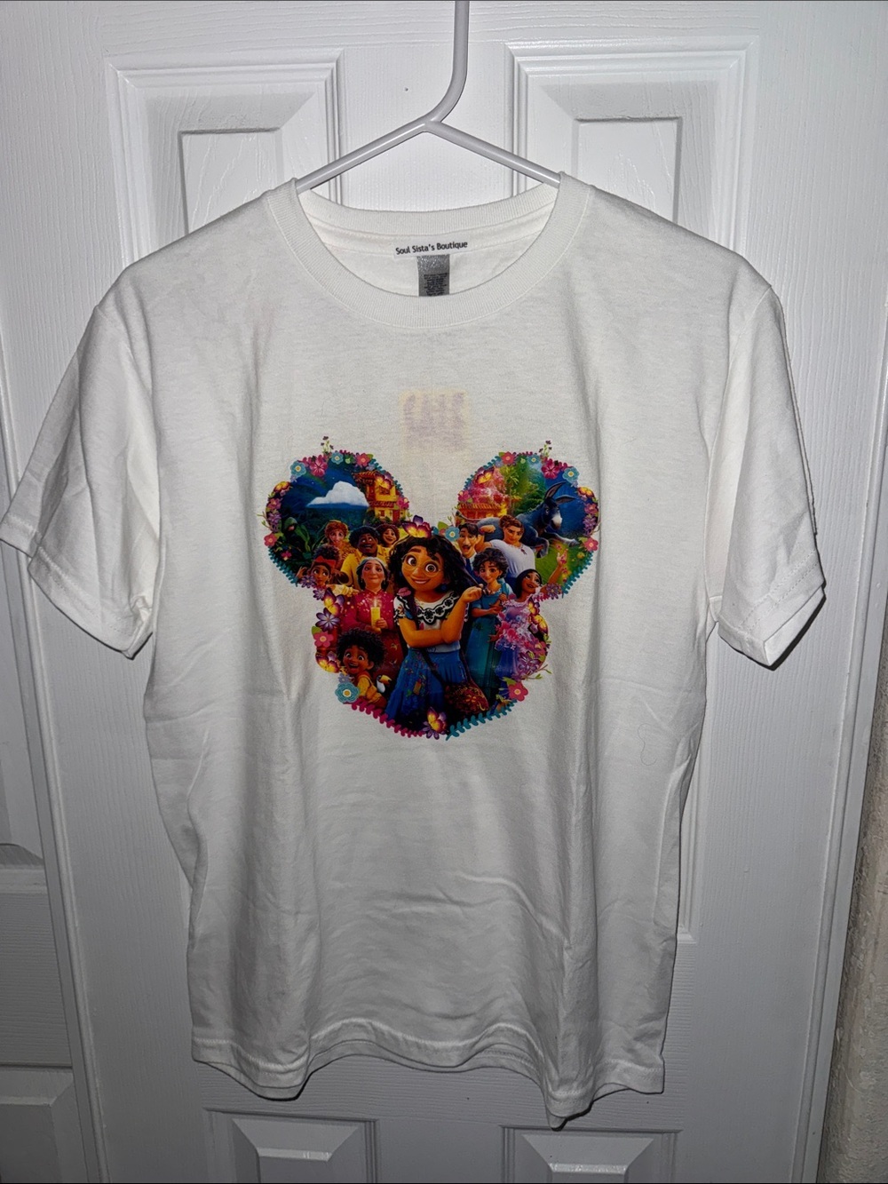 Disney White Girls' Encanto Multicolor Heart Graphic Tee - Picture 1 of 5